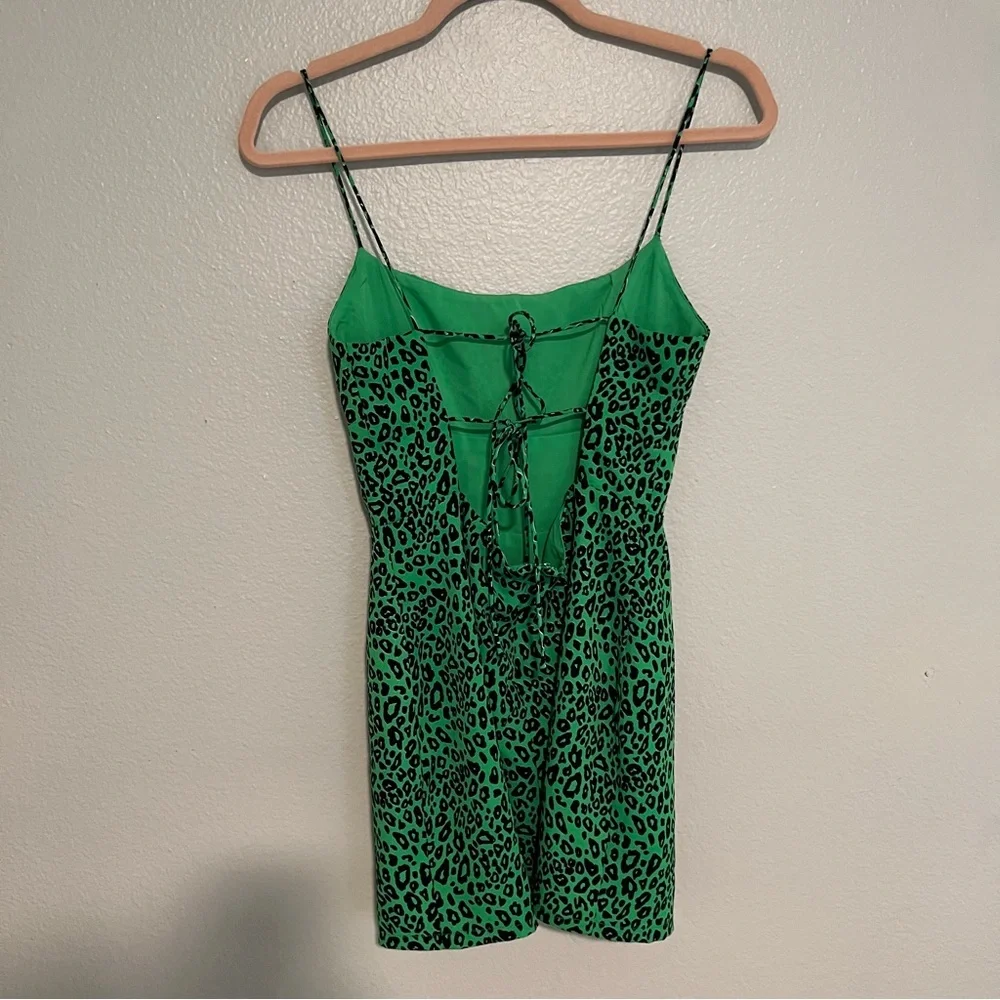 Superdown Green Leopard Print Dixie Backless Dress S - Picture 7 of 9